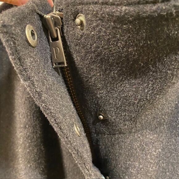 Vintage Pendleton Charcoal Gray Wool Lined Classic Campbell Pea Coat Women XL - Picture 8 of 13